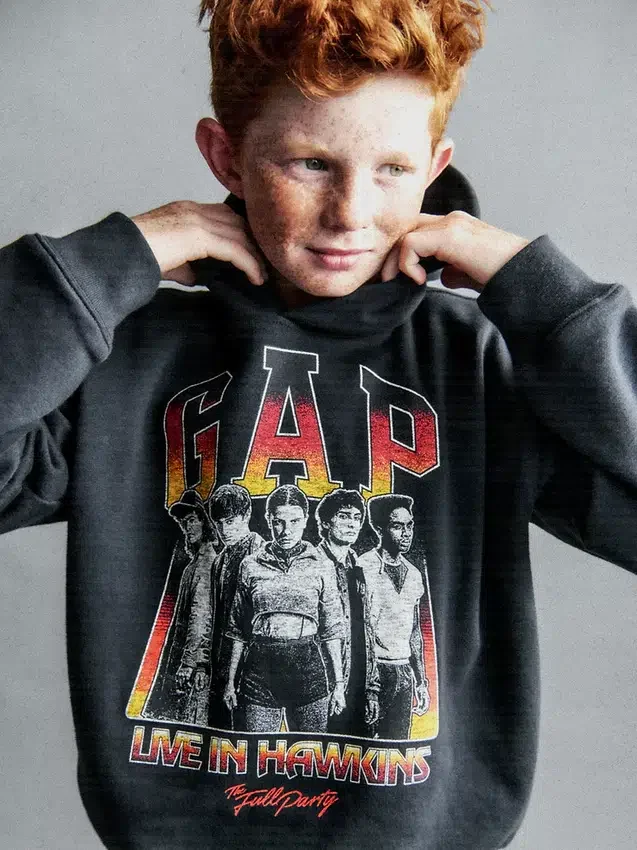 Stranger Things kinderhoodie met Vintagesoft-print