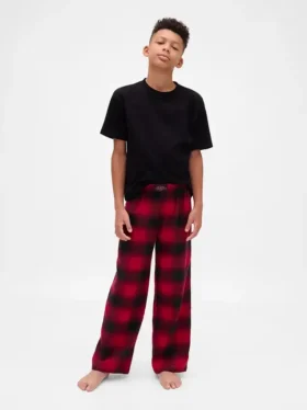 Stranger Things kinderpyjama-broek van gerecycled flanel