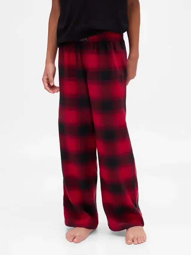Stranger Things kinderpyjama-broek van gerecycled flanel