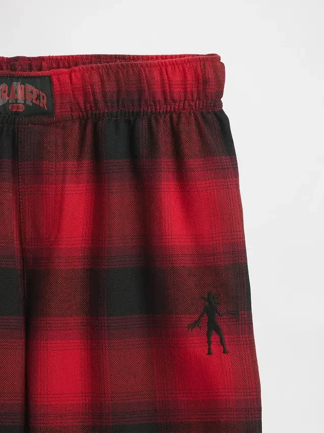 Stranger Things kinderpyjama-broek van gerecycled flanel