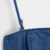 Strapless denim maxi-jurk