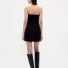 Strapless minijurk van corduroy