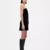 Strapless minijurk van corduroy