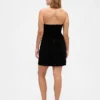 Strapless minijurk van corduroy