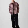 Sunwashed twill overhemd met ruitenpatroon in relaxte pasvorm