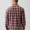 Sunwashed twill overhemd met ruitenpatroon in relaxte pasvorm