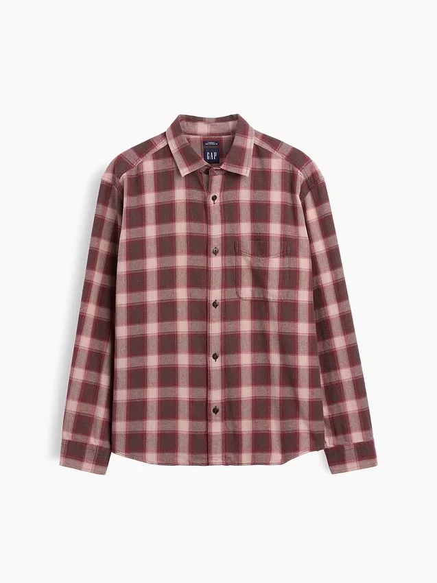 Sunwashed twill overhemd met ruitenpatroon in relaxte pasvorm