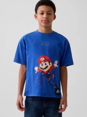 Super Mario T-shirt met print voor kinderen, relaxte pasvorm