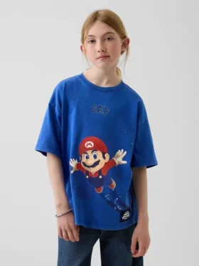 Super Mario T-shirt met print voor kinderen, relaxte pasvorm