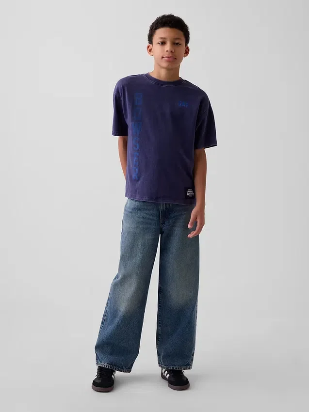 Super Mario T-shirt met print voor kinderen, relaxte pasvorm