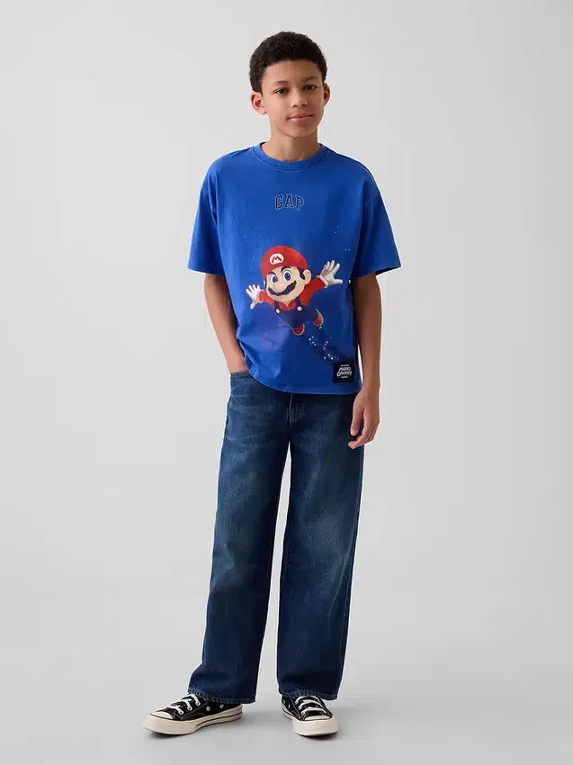 Super Mario T-shirt met print voor kinderen, relaxte pasvorm