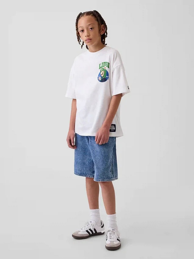Super Mario T-shirt met print voor kinderen, relaxte pasvorm