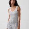 Superzachte modal pyjama-tanktop met kanten rand