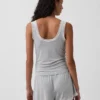 Superzachte modal pyjama-tanktop met kanten rand