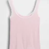 Superzachte modal pyjama-tanktop met kanten rand