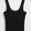 Superzachte modal pyjama-tanktop met kanten rand