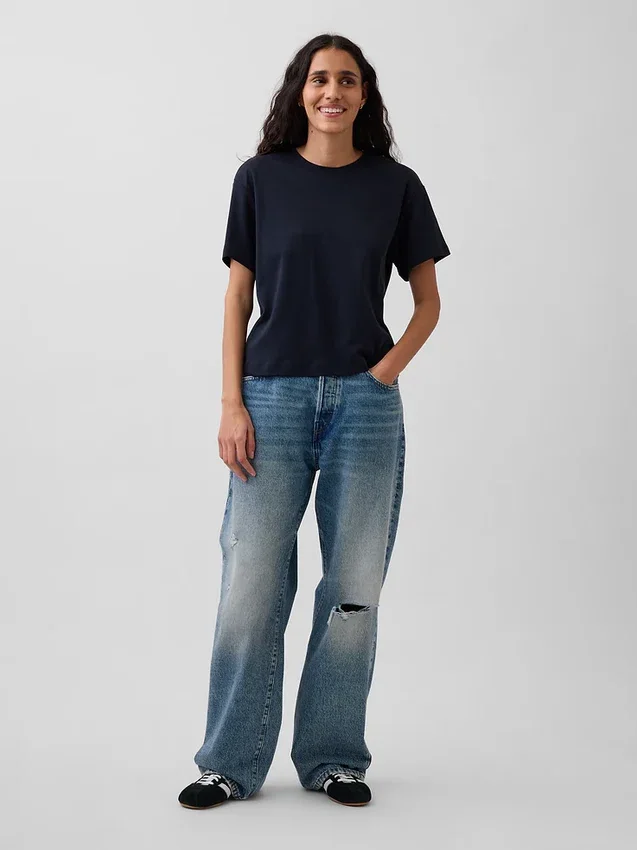 Supima®-katoenen T-shirt met relaxte pasvorm