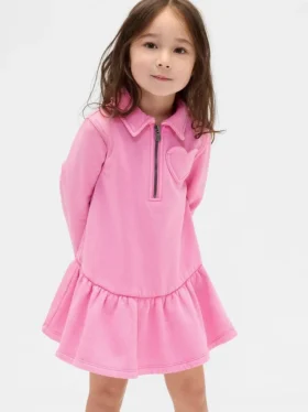 Sweatshirtjurk met halve rits voor Baby & Peuter