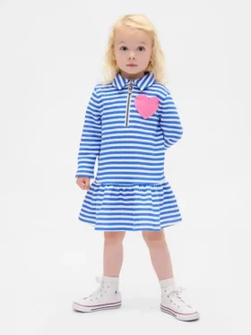 Sweatshirtjurk met halve rits voor Baby & Peuter