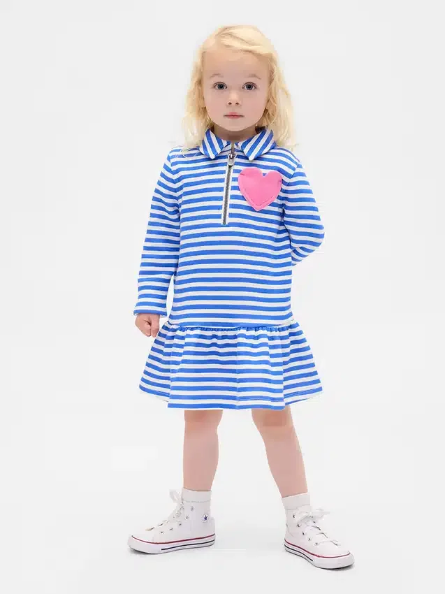 Sweatshirtjurk met halve rits voor Baby & Peuter