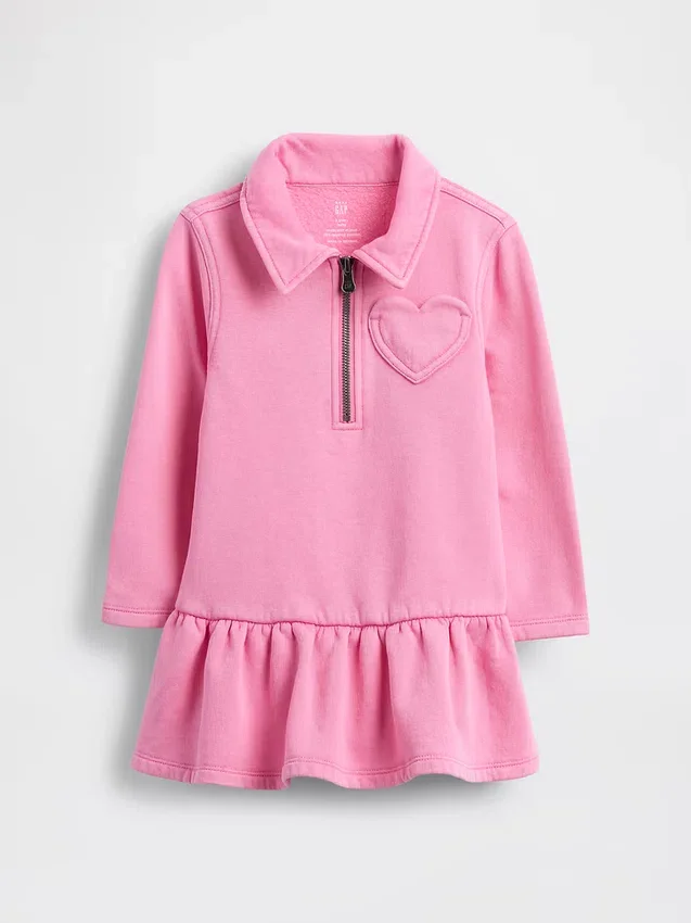 Sweatshirtjurk met halve rits voor Baby & Peuter
