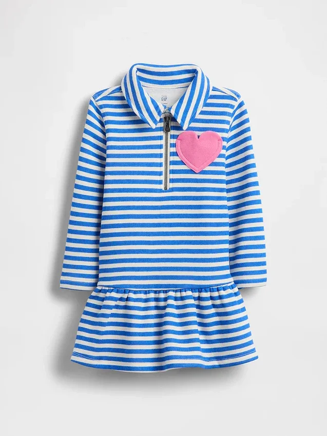 Sweatshirtjurk met halve rits voor Baby & Peuter