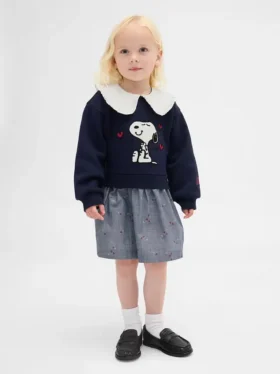 Sweatshirtjurk met ruches aan de kraag voor Baby & Peuter