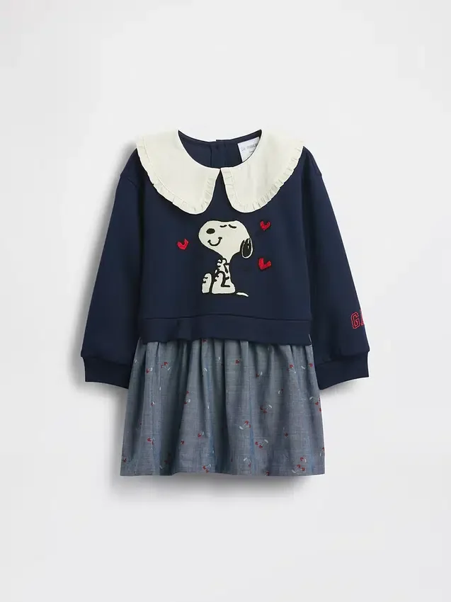 Sweatshirtjurk met ruches aan de kraag voor Baby & Peuter