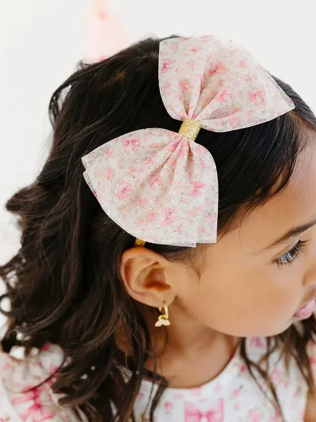 Sweet Wink-haarband met kleine bloemetjes en tule strik