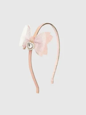 Sweet Wink-hoofdband met hartjesbedeltje en glitter strik