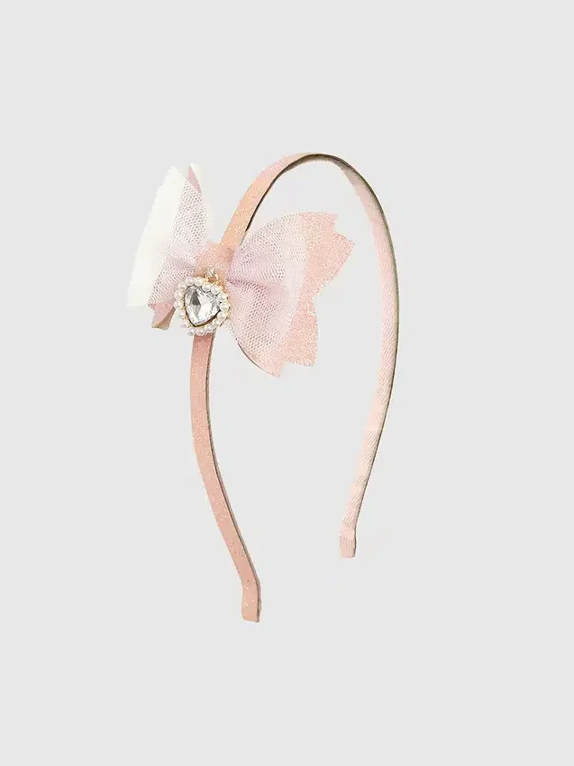 Sweet Wink-hoofdband met hartjesbedeltje en glitter strik