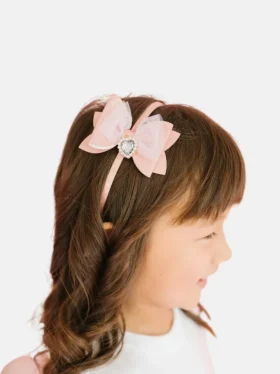Sweet Wink-hoofdband met hartjesbedeltje en glitter strik