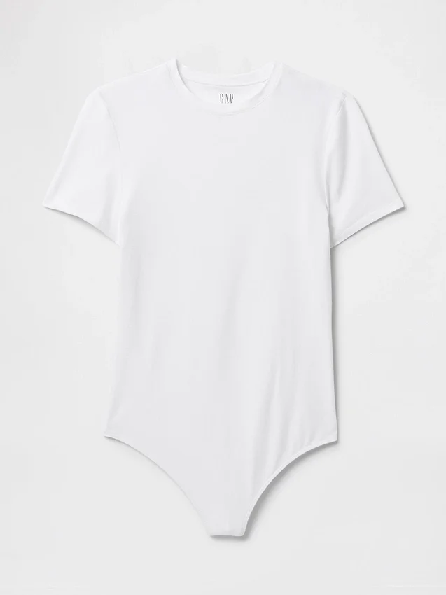 T-shirt-body met strakke jersey en string