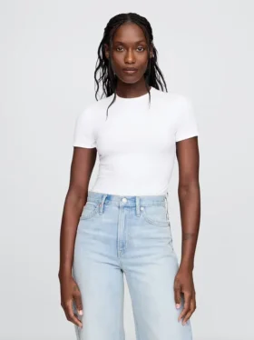 T-shirt-body met strakke jersey en string