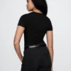 T-shirt-body met strakke jersey en string