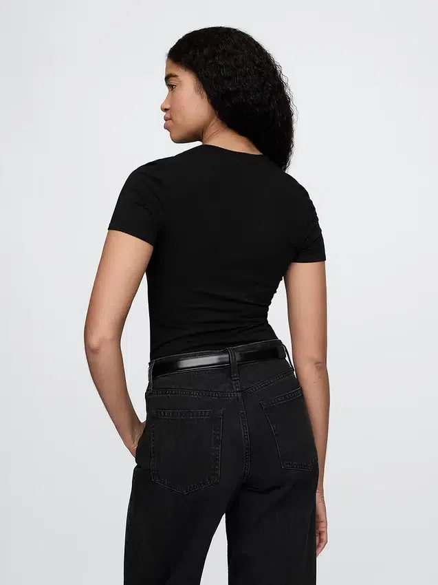 T-shirt-body met strakke jersey en string