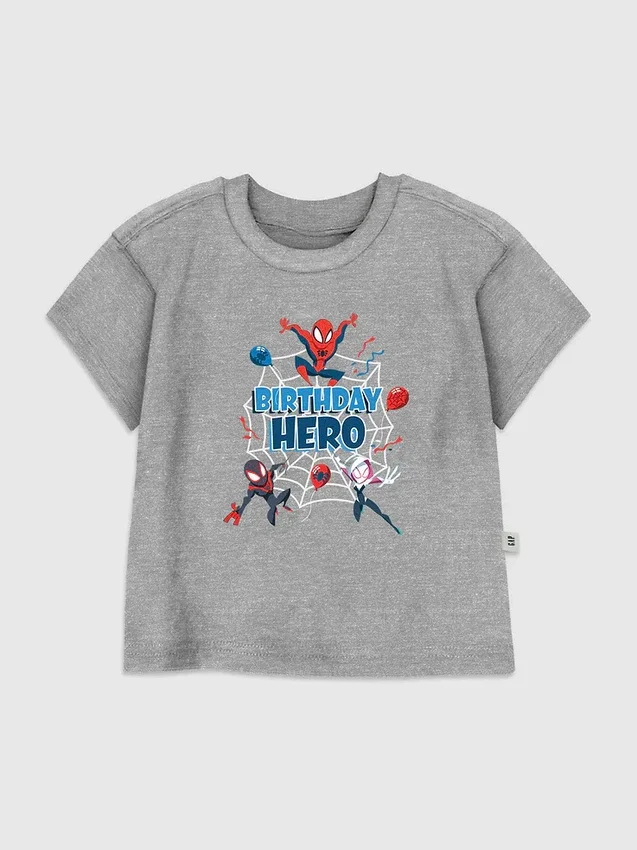 T-shirt met afbeelding ‘Spiderman Birthday Hero’ voor peuters