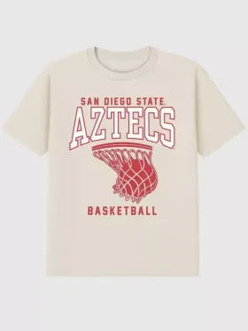 T-shirt met afbeelding van de basketbalring van San Diego State University