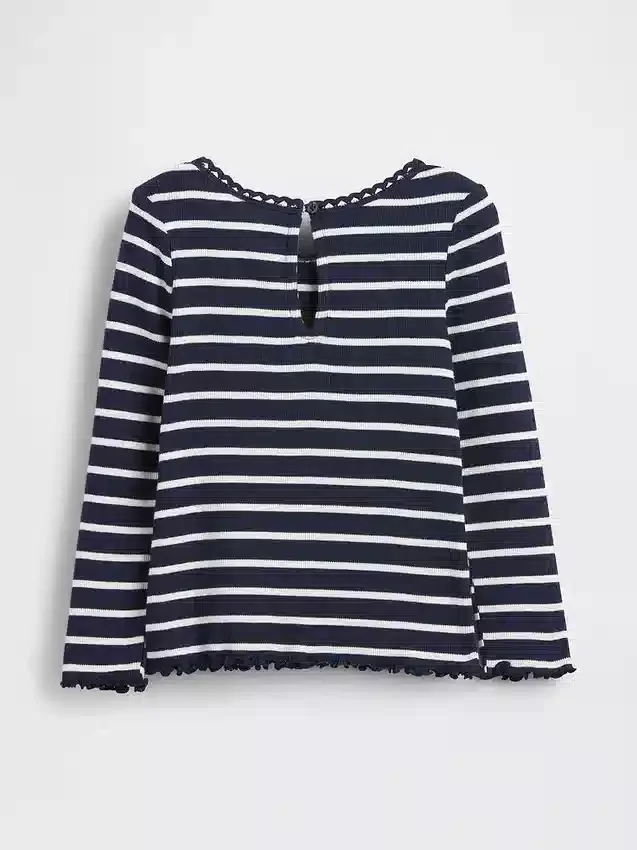 T-shirt met borduursels en ribboord voor Baby & Peuter