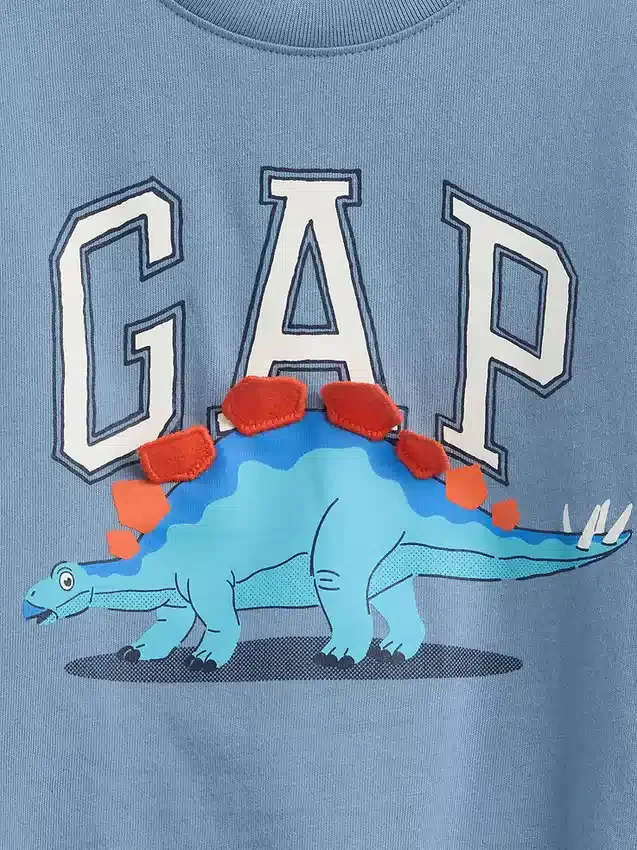 T-shirt met dinosauruslogo voor Baby & Peuter
