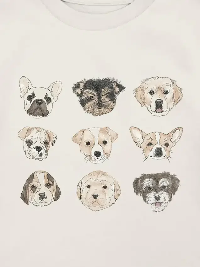 T-shirt met diverse puppy-afbeeldingen voor peuters