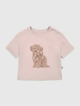 T-shirt met Doggie Bow-afbeelding voor peuters