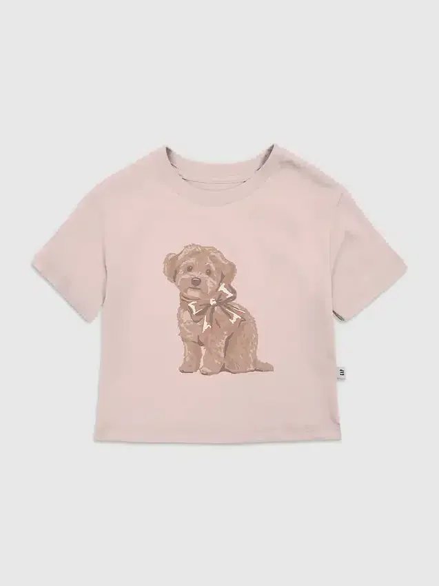 T-shirt met Doggie Bow-afbeelding voor peuters