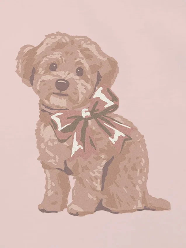 T-shirt met Doggie Bow-afbeelding voor peuters