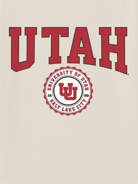 T-shirt met donkere afbeelding van het universiteitszegel van de University of Utah