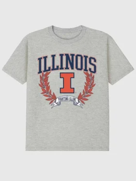 T-shirt met donkere ‘Laurels’-afbeelding van de University of Illinois