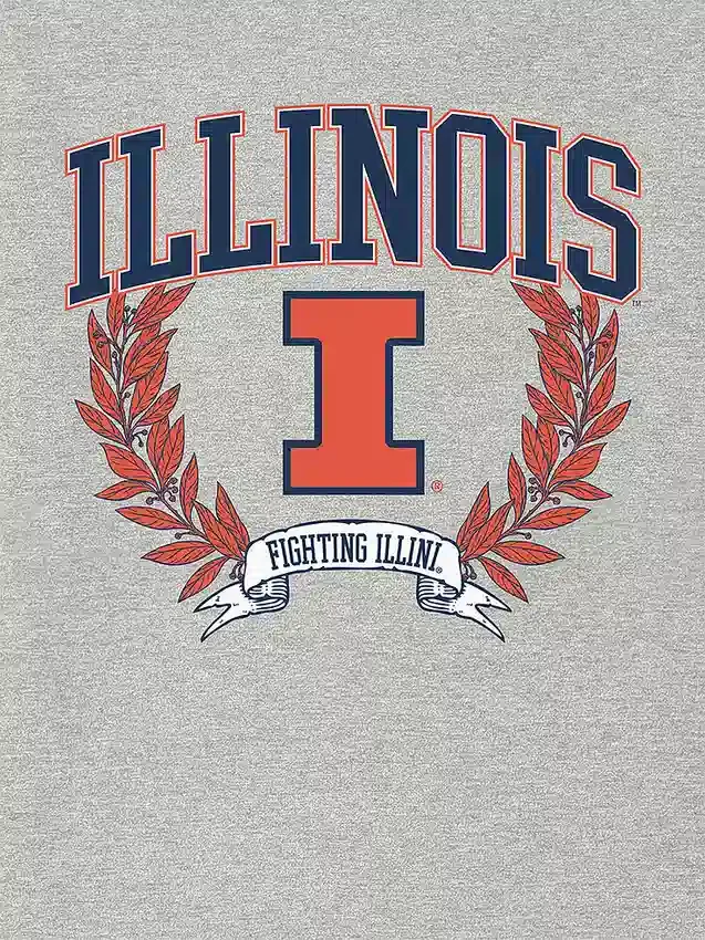T-shirt met donkere ‘Laurels’-afbeelding van de University of Illinois