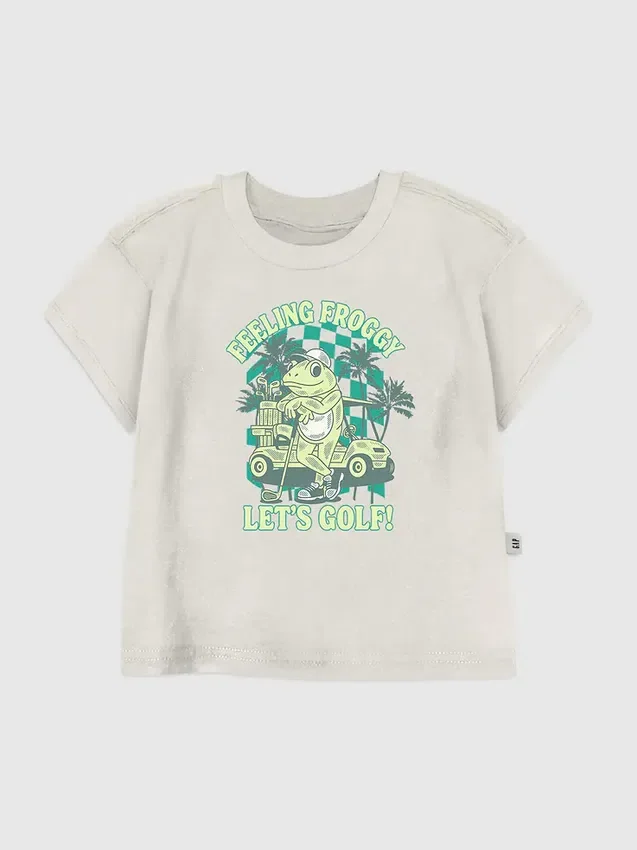 T-shirt met 'Froggy Golfing'-print voor peuters