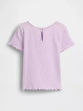 T-shirt met geribde boord en geborduurd ijsje voor Baby & Peuter