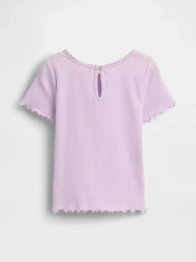 T-shirt met geribde boord en geborduurd ijsje voor Baby & Peuter